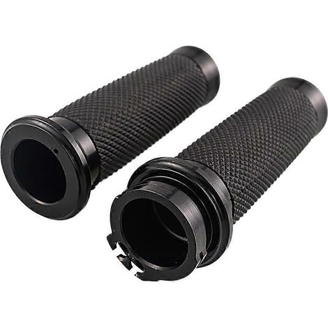 Puños de manillar de 1 pulgada (25 mm) de goma para motocicletas Touring, Road King, Bobber y Cafe Racer, color negro. (1/5)