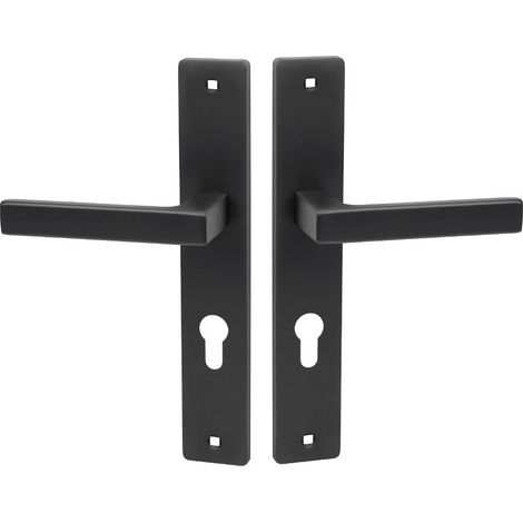 Maniglia per porta su piastra lunga Rando Black (1/3)