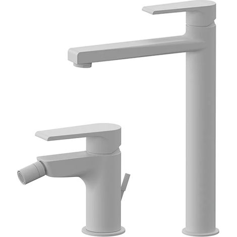 Set miscelatori lavabo alto e bidet bianco opaco Mariani serie Artic (1/5)