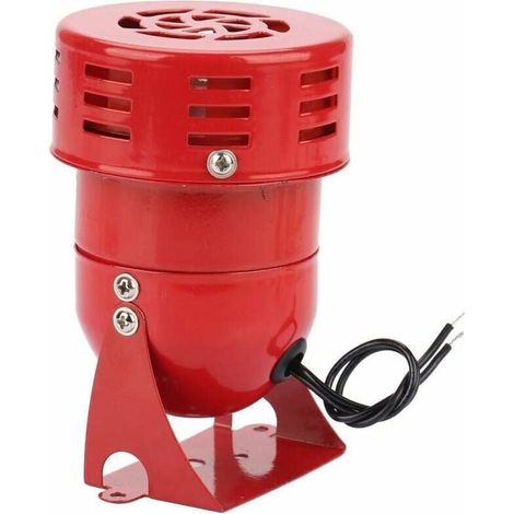 Sirena zumbadora de 220 V y 120 dB de alta potencia, mini alarma de motor de metal rojo, protección industrial contra ruido y robo MS 190 (1/5)