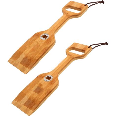 Lot de 2 spatules en bois pour churrasco, idéales pour nettoyer les grelhas de cozinha ar livre e cozinhar