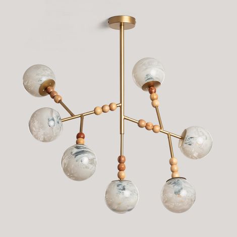 Pendelleuchte Metall Glas Routi Gold (1/5)