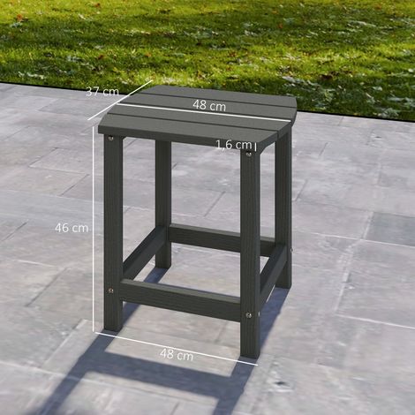Table de jardin, table de balcon résistante aux intempéries en PEHD, table de repas extérieure/table de camping pour jardin, terrasse, balcon, 48 x 37 x 46 cm, grise (1/5)