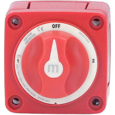 Disjoncteur de batterie à double circuit à trois positions 300 A, étanche IP66, 32 V CC, compatible avec les véhicules marins, camping-cars, camions et véhicules modifiés. (1/5)