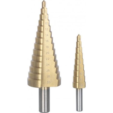 Trade Shop - Kit 2 Punte Un Conjunto De Escaleras Frenos Amplios Rangos 1 De 4 A 30 Y 1 De 4 A 12 Mm -