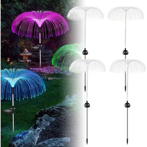Lot de 4 lampes solaires Avatar RGB en forme de méduse pour jardin, avec piquet de terre noir-AquaForge (1/5)