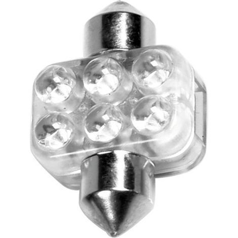 12V Led Series - 6 Led - 18x31 mm - SV8,5-8 - 1 pz - Scatola - Bianco (1/4)