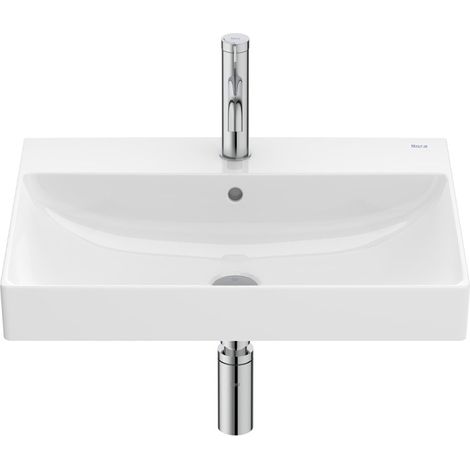Lavabo mural Ona en Fineceramic avec jeu de fixations, 600x460 mm, blanc brillant (1/2)