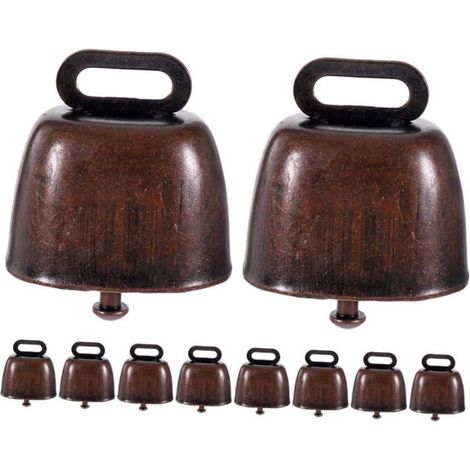 Lot de 10 cloches bronze puissantes 3,6x3,5 cm – Pour vaches, moutons, chevaux – Décoratives métal – Pâturage (1/5)