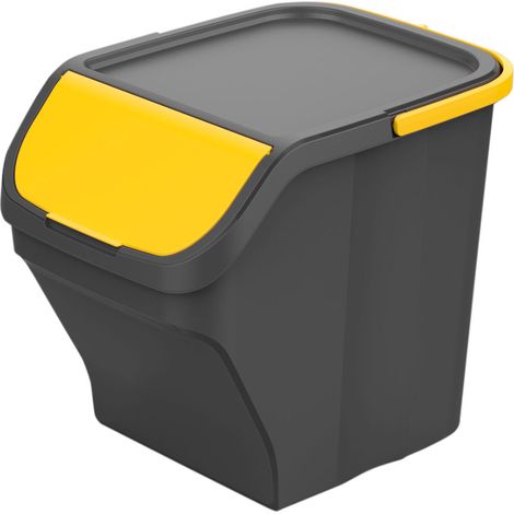 Wertstoffbehälter deMondex Stack N' Sort Gelb Grau 25 L mit Deckel 40 x 30 x 34 cm - Marke: Mondex - EAN: 8053687881471