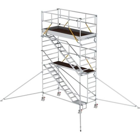 MUNK Rollgerüst SG mit Schrägaufstiegen 1,35x3,00m und Ausleger 6,47m AH