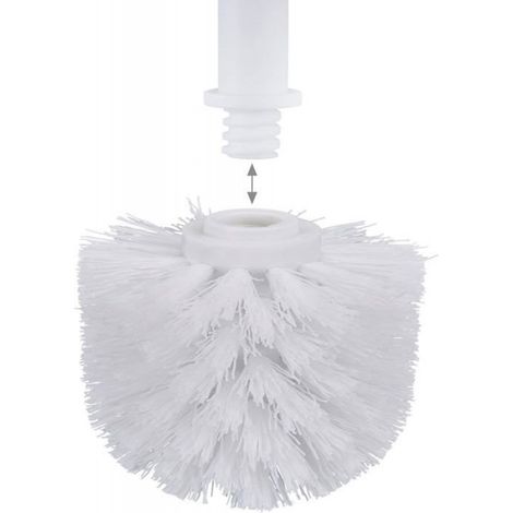 Lot de 5 têtes de brosse WC, brosses WC en vrac avec filetage 12 mm, têtes de brosse de rechange 8 cm de diamètre, blanc (1/5)