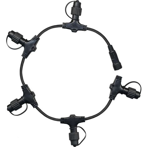 System 24 Verteilerkabel 70cm mit 5 Verbindern zur Erweiterung schwarz (1/4)