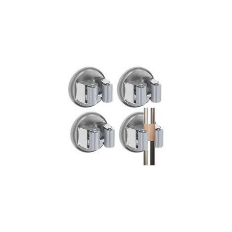 4pcs Pince à Balai,Porte balais Mural,Support Balai-Organiseur de Balai Support magnétique Crochets magnétiques Robustes sans perceuse, pour Outil de Jardin, râteau, poignée de Pelle (1/5)