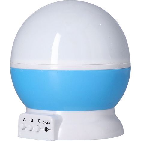 Veilleuse bébé projecteur d'étoiles rotatives avec changement de couleur bleue (1/5)