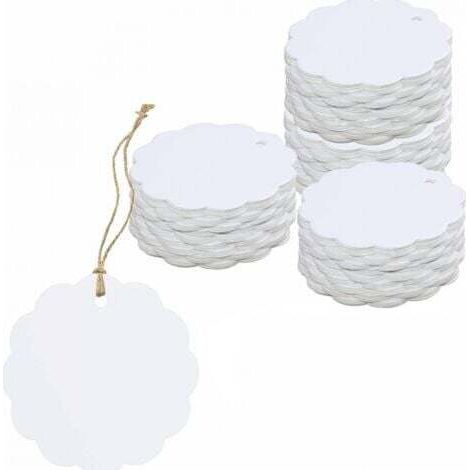 200 weiße Kraftpapier-Geschenkanhänger in Fächerform (6 cm Durchmesser) für Bastelverpackungen