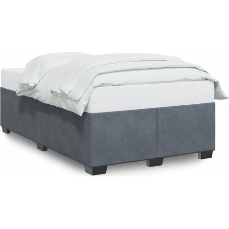 Lit double  Lit adulte  Cadre de lit sans matelas gris foncé 120x190 cm velours (1/5)