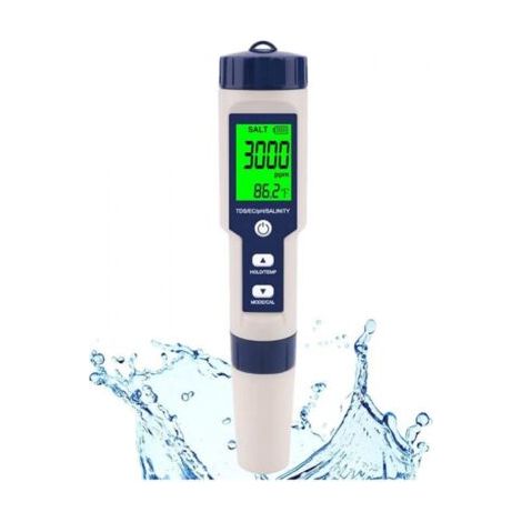 5-in-1-Salzgehaltmesser mit hoher Präzision für Salzwasser, wasserdichtes IP67-Testkit (1/5)