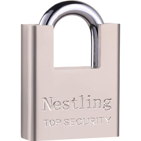 Cadenas Clé 60mm, Cadenas en Acier Trempé avec 4 Clés, Cadenas Extérieur Antivol pour Garage, Cave, Portail et Abris de Jardin (1/5)