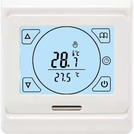 Thermostat Chauffage au Sol Electrique Programmable 16A avec Sonde, Numérique Thermostat d'ambiance Plancher Chauffant Régulateur Écran tactile LCD(994.3cm) (1/4)