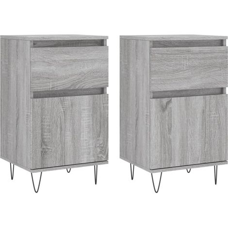 Credenza buffet cassettiera mobile contenitore organizer cucina soggiorno soggiorni set da 2 sonoma 40 x 35 x 70 cm pannelli compositi grigio 020036947