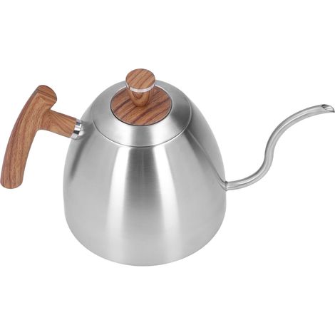 Silberne Filterkaffeemaschine, Edelstahl-Kaffeemaschine, Filter, feiner Wasserdurchfluss, Schwanen-Kaffeemaschine (1/5)