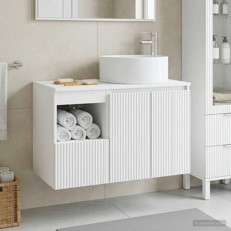 vidaXL Juego de muebles de baño 2 uds. Blanco Madera de ingeniería (1/5)