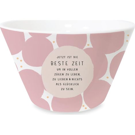 Bol à céréales avec or véritable  Bol en porcelaine  Rose (1/4)