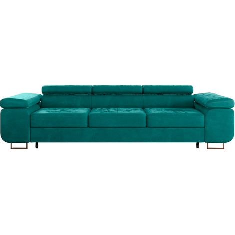 Canapé convertible 3 places Wilson velours Vert sapin (1/4)