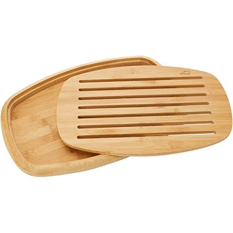 Tagliere Lacor bambù 40x27x3 cm raccogli briciole (1/4)