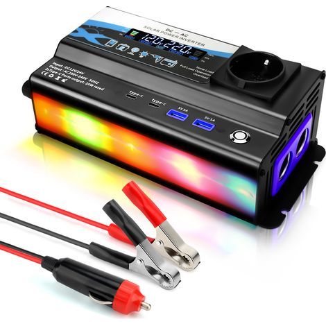 1000W 12V/24V Dual USB Power Inverter, Power Supply Converter with Dual Cigarette Lighter Socket, Single Outlet (1/5)
