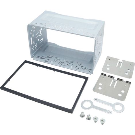 Kit di staffe di montaggio di ricambio universali Dual DIN 2DIN per autoradio stereo, compatibili con lettori MP5 e radio.