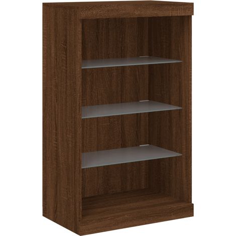 Credenza cassettiera cassettiera mobile contenitore organizer cucina soggiorno soggiorno con luci a LED 60,5 x 37 x 100 cm marrone 020029925