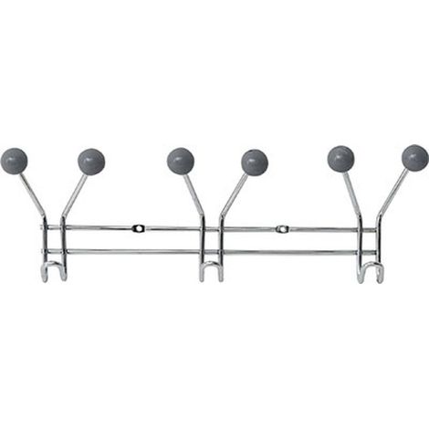 Kleiderhaken aus metall mit 3 haken zum befestigen von dekorationen aus grauem harz - chrom grau - Tendance