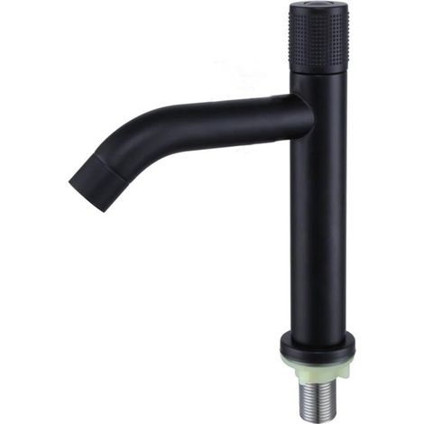 Robinet de lavabo, inox 304, noir, rotation 360°, monocommande (1/5)