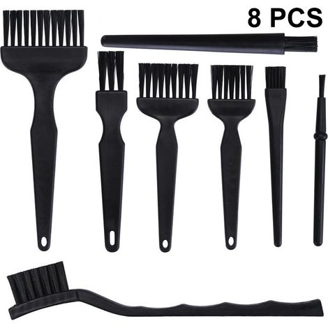 Kit de brosses antistatiques 8 en 1, manche en plastique portable, brosses de nettoyage de clavier en nylon pour ordinateur et petits espaces