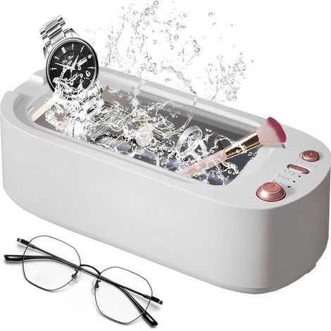 Nettoyeur ultrasonique portable pour bijoux, lunettes et dents avec 3 réglages de durée (1/5)