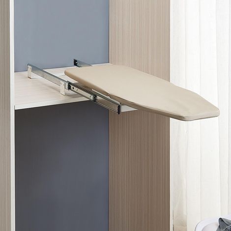 Table à Repasser en Bois Pliante et rotative avec Coussin rembourré pour Rangement Peu encombrant dans Armoire 82 x 31 cm (1/5)