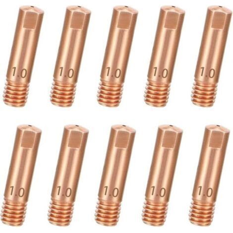 10 Pcs Nozzle for Mig 1mm, Copper Welding Nozzle, Contact Nozzle, Contact Tip for 15AK MIG/MAG Welding Torch Consumables (1/5)