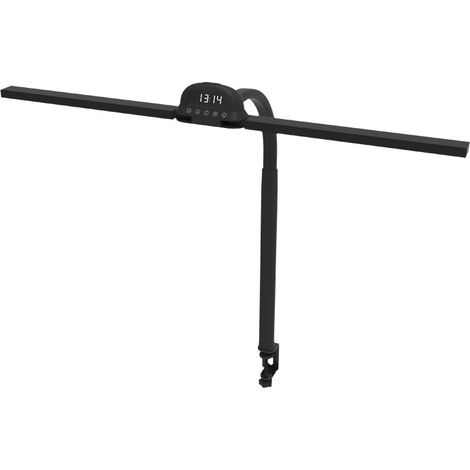 Lampe de Bureau double tête avec pince Horloge alarme rappel de position assise prolongée avec télécommande (1/5)