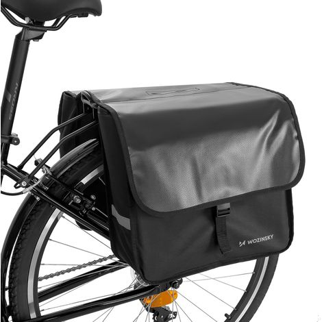 Alforja doble para maletero de bicicleta, 28 l, color negro (1/5)