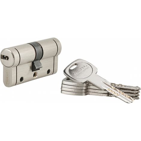 Cilindro europeo Trafic 12 30 x 30 mm, nichelato, anti-perforazione, anti-rottura, 5 chiavi – THIRARD (1/5)