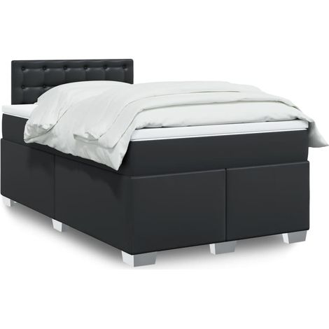Boxspringbett mit Matratze Schwarz 120x200 cm Kunstleder