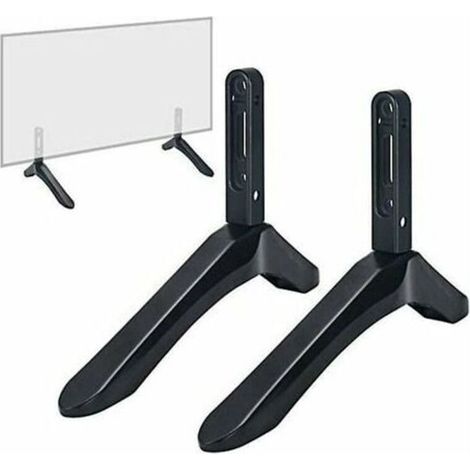 Universeller TV-Ständer, TV-Fußständer, schwarzer TV-Schrank, Schreibtischständer, 2-teilig (1/5)
