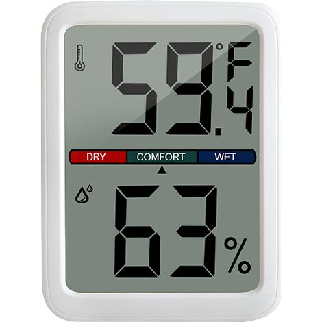 Thermometre Interieur Maison avec Grosses Lettres Thermomètre Hygromètre avec 4,1" Écran LCD Temperature Interieur Longue Duré Thermometre Digital Précis pour Chambre de Bébé, Bureau et Salon