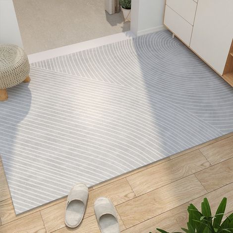 Petit bassin - Cuir gris 5080cm Tapis d'entrée en cuir, lavable, découpable, résistant aux taches, adapté au détachage. (1/5)