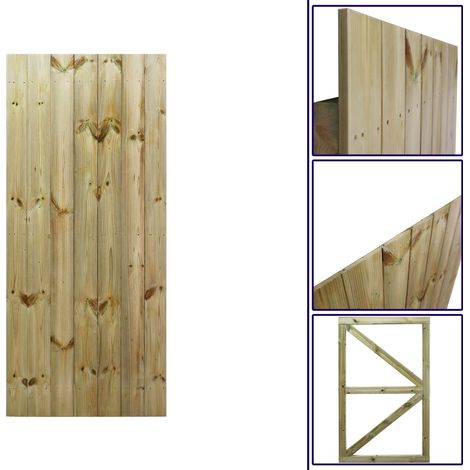 Premier 6ft Tongue & Groove 75cm Wide Fully Framed Flat Top Gate (1/5)