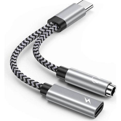 Compatible avec le S24 Ultra USB Type-C vers prise casque 3,5 mm, convient également aux A15 5G, S23, A14, Z Fold5, A54, A25, S22, S21, Note20 et aux téléphones 2-en-1. (1/4)