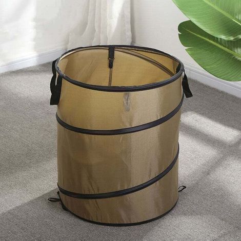 Sac de jardin pop-up robuste 85L (ø45 x 55cm), poubelle de jardin pop-up réutilisable pour le camping, le jardinage, les pique-niques et les sacs à déchets de jardin extérieurs. (vert foncé) (1/5)