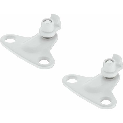 2x Languette à visser pour fixation de compas sur le caisson abattant et relevant écartement 28mm en acier blanc Assemblage Coffre Meuble Support Cuisine Caravane Porte Corps (1/3)